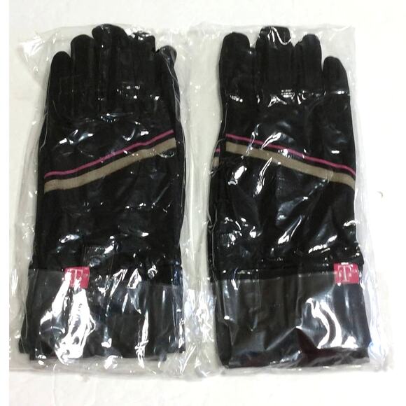 2- T-Mobile Men's Touch Screen Winter Reflective Gloves Medium Large Black New - Picture 1 of 3